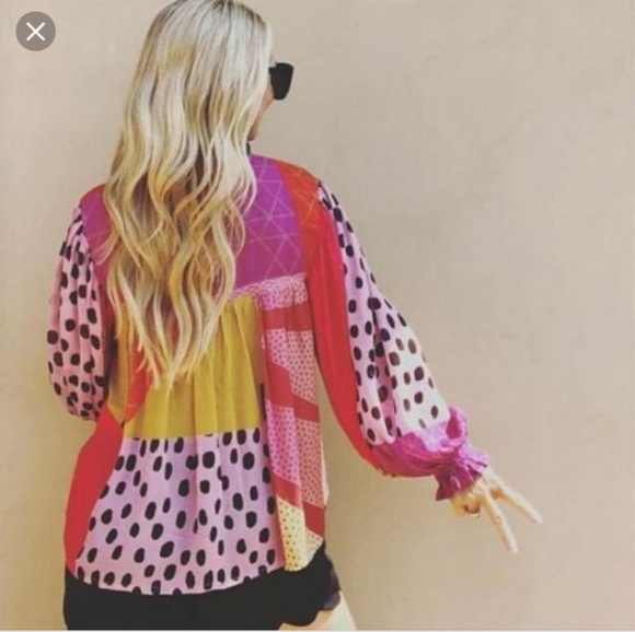 Anthropologie Eclectic Peasant Blouse L - Picture 8 of 8